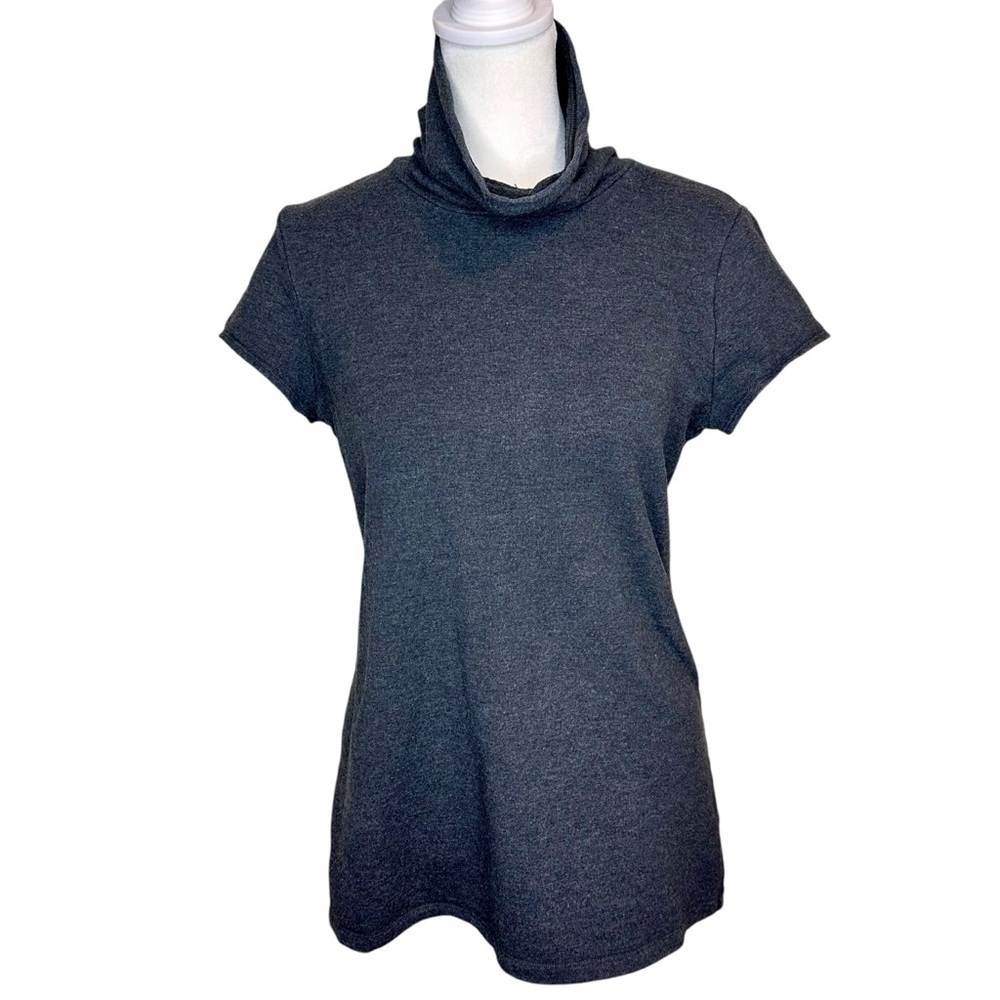 CAbi Cap Sleeve Turtleneck Tee Size S